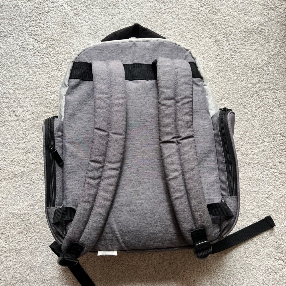 Hello Bello Backpack Diaper Bag Gray Multiple Compartments Travel - Picture 12 of 14